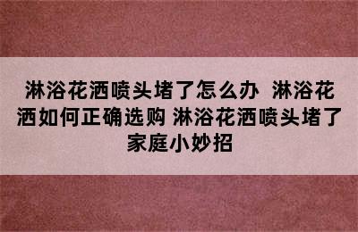 淋浴花洒喷头堵了怎么办  淋浴花洒如何正确选购 淋浴花洒喷头堵了家庭小妙招